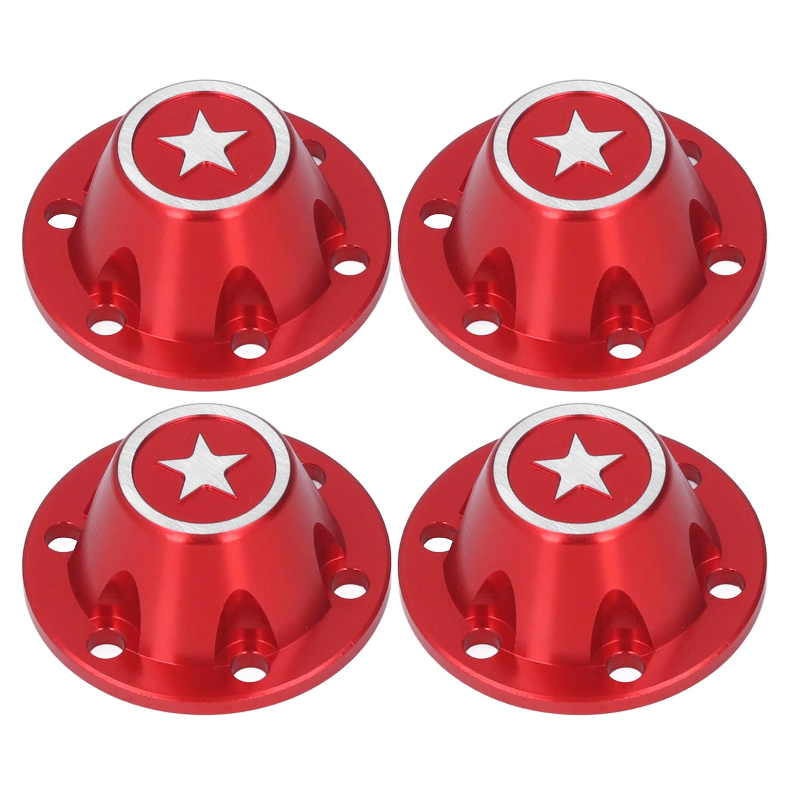 Socobeta 4Pcs Aluminum Alloy RC Hex Wheel Nut Covers - Durable Tire Lock Covers for 1/6 Scale RC Cars - Perfect for Off-Road Racing & RC Car Protection