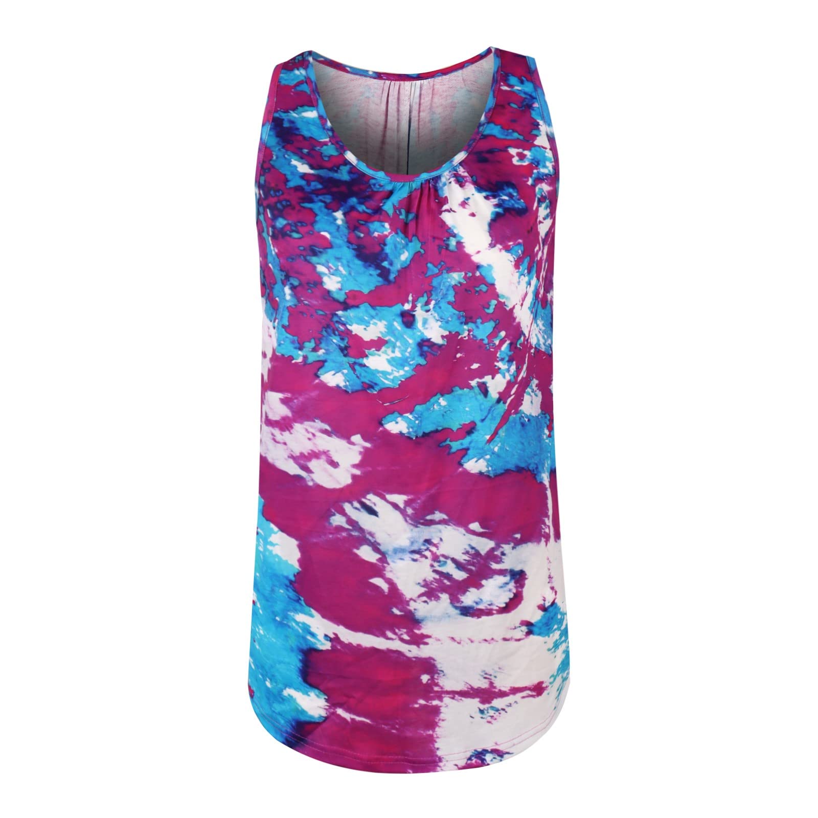 QUFECH Women's Summer Sleeveless V-Neck Blouse - Flowy Pullover Printed Top for Casual Wear, Office Outfits & Summer Vacation