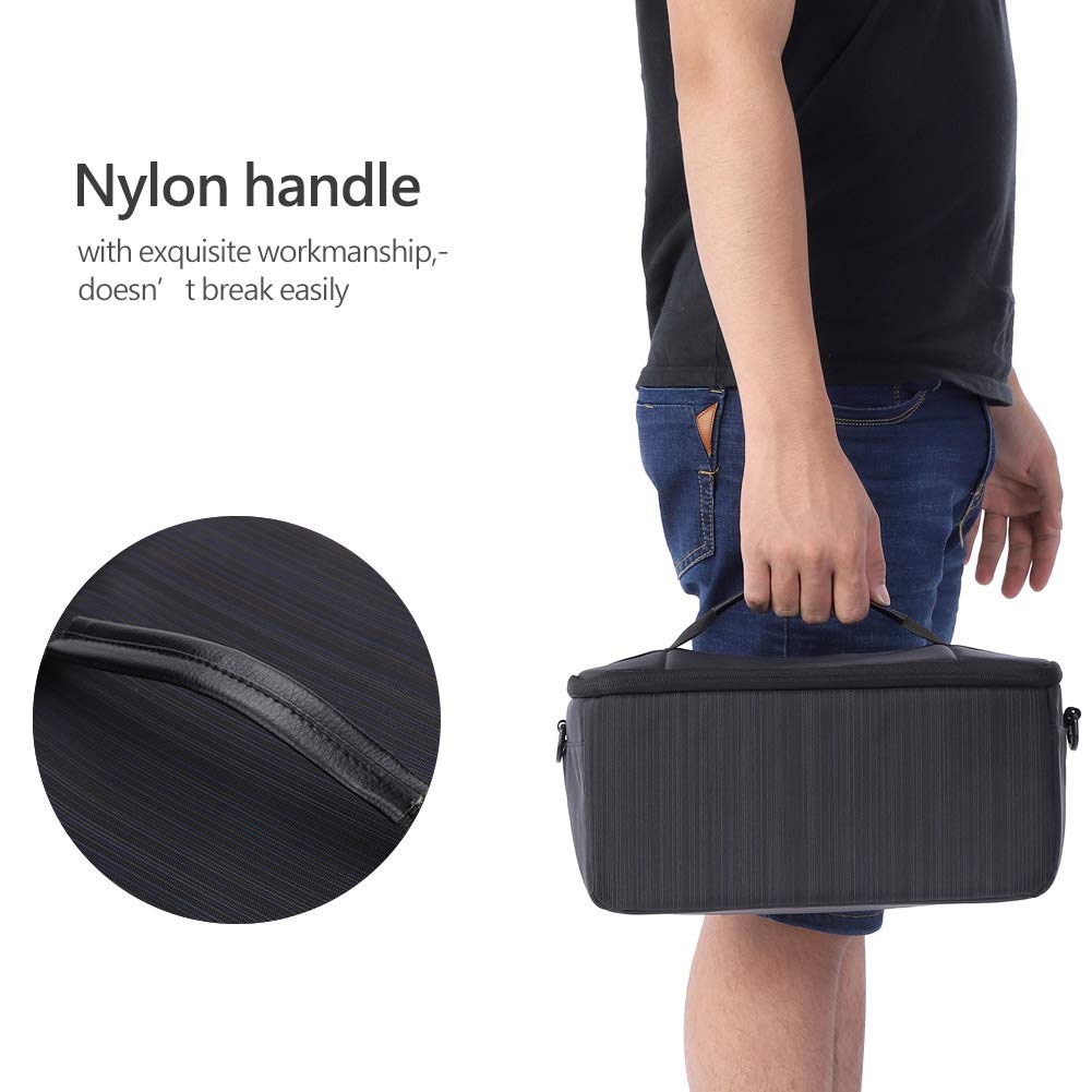 ANGGREK Portable Protective Camera Lens Case with Insert Partition & Handle - Durable Pouch for DSLR Lens Accessories (Black) - Perfect for Travel, Photography & Outdoor Shooting