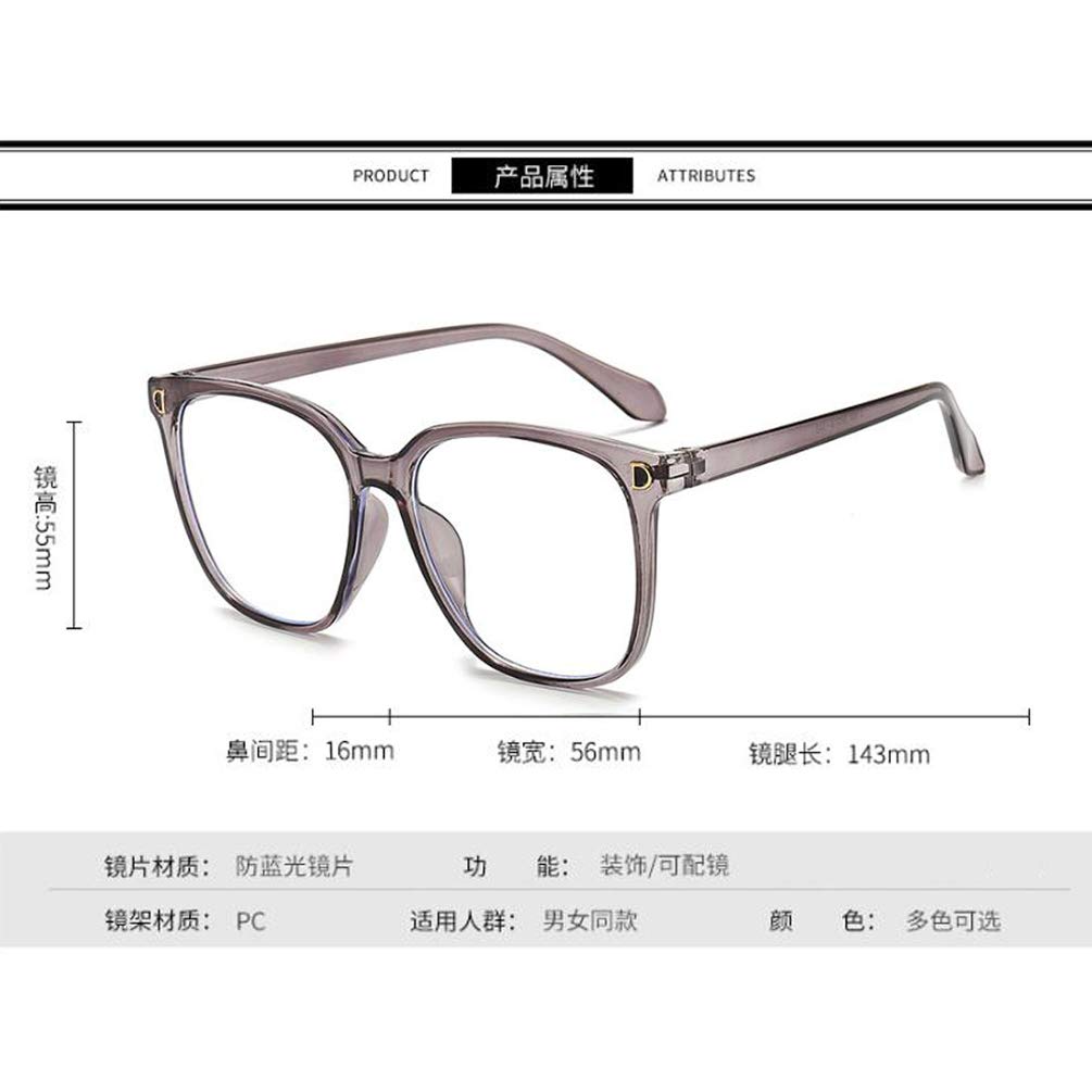 Retro Square Non-Prescription Flat Mirror Glasses Frame - Transparent Anti-Blue Light Computer Glasses for Men & Women - Perfect for Office Work, Gaming & Screen Time Protection