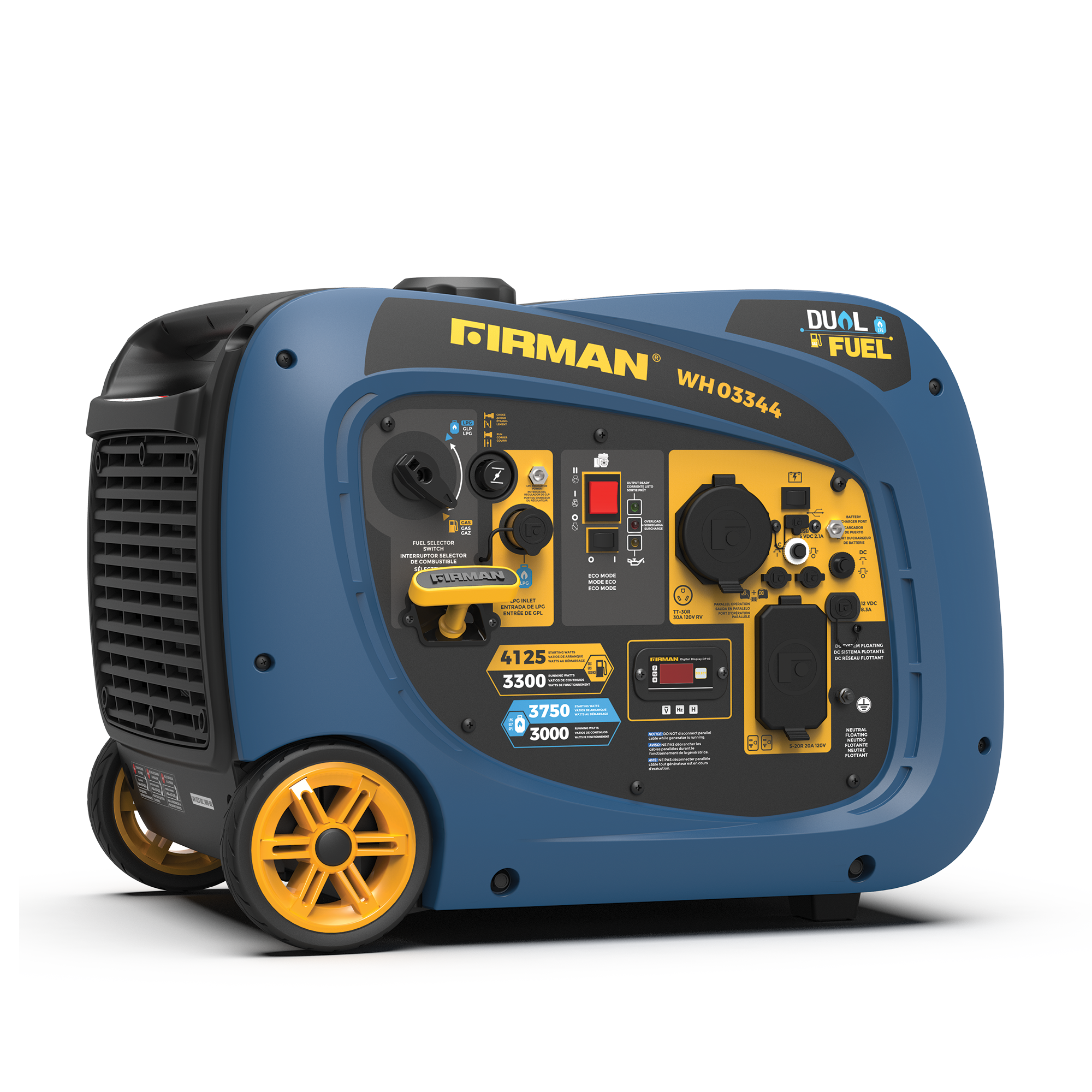 4125W Dual Fuel Inverter Generator with Electric Start - Portable Power for Camping, RV, Home Backup & Outdoor Activities