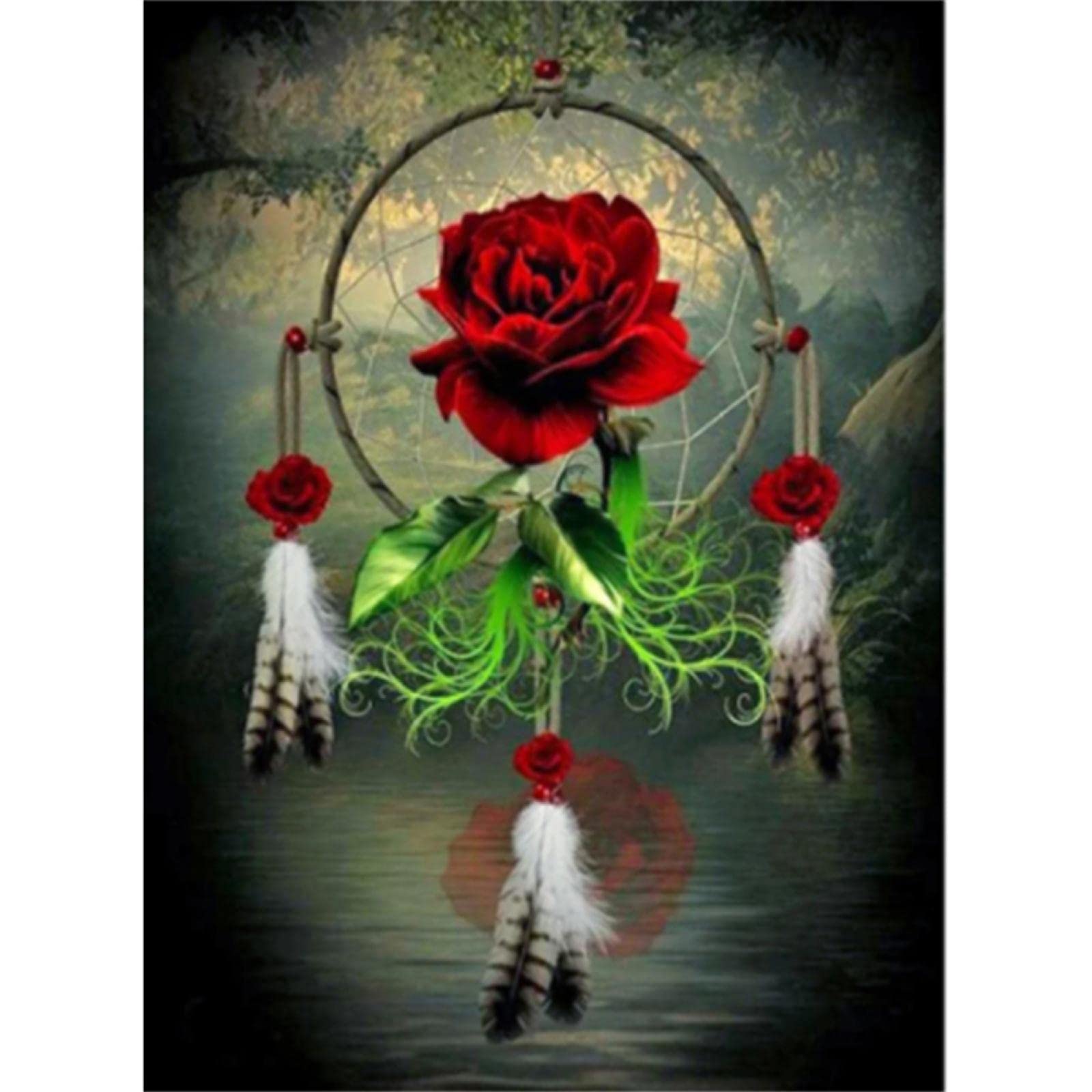 5D DIY Diamond Painting Kit for Adults - UK Rose Wind Chimes Full Drill Cross Stitch Art (80x100cm) | Home Wall Decor, Relaxation Craft, Birthday & Children's Day Gift Idea | Round Diamond Beads for Stress Relief & Creative Hobby