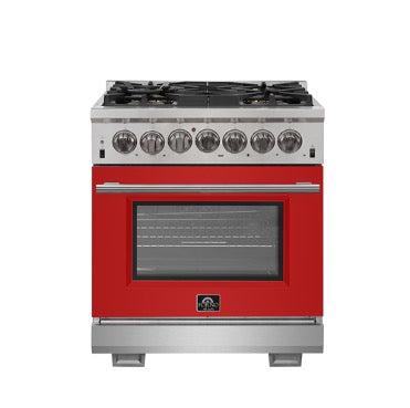 Forno Capriasca 30-inch 4.53 cu. ft. Professional Freestanding Dual Fuel Range - Natural Gas & Propane - Stainless Steel (Model FFSGS6187 30) | Perfect for Home Chefs & Commercial Kitchens