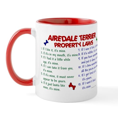 White/Red Inside - Airedale Terrier Property Laws 2 Mug