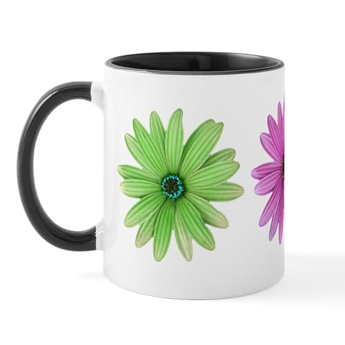 White/Black Inside - 3 Color Daisies Mug