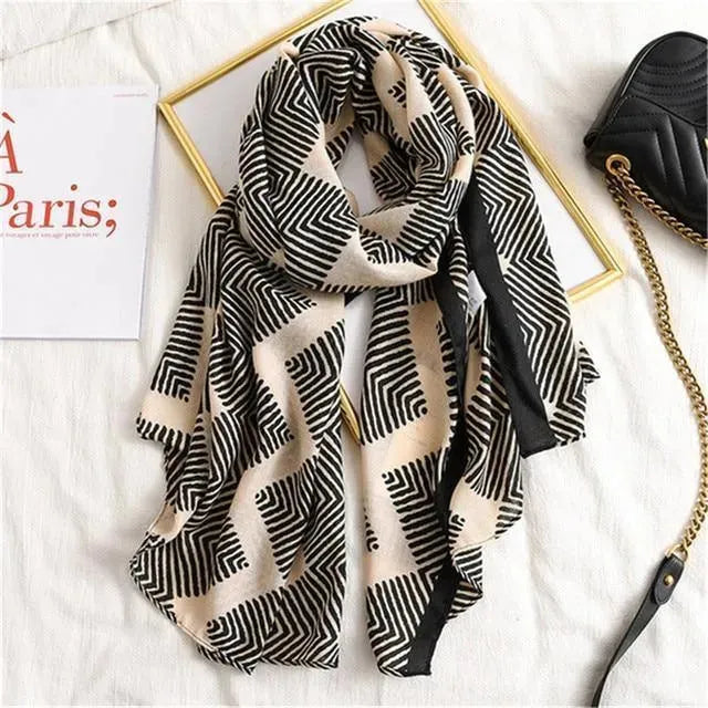 Stylish Striped Cotton Scarves for Women - Lightweight & Soft Fashion Accessory for Everyday Wear, Travel, and Gift Giving