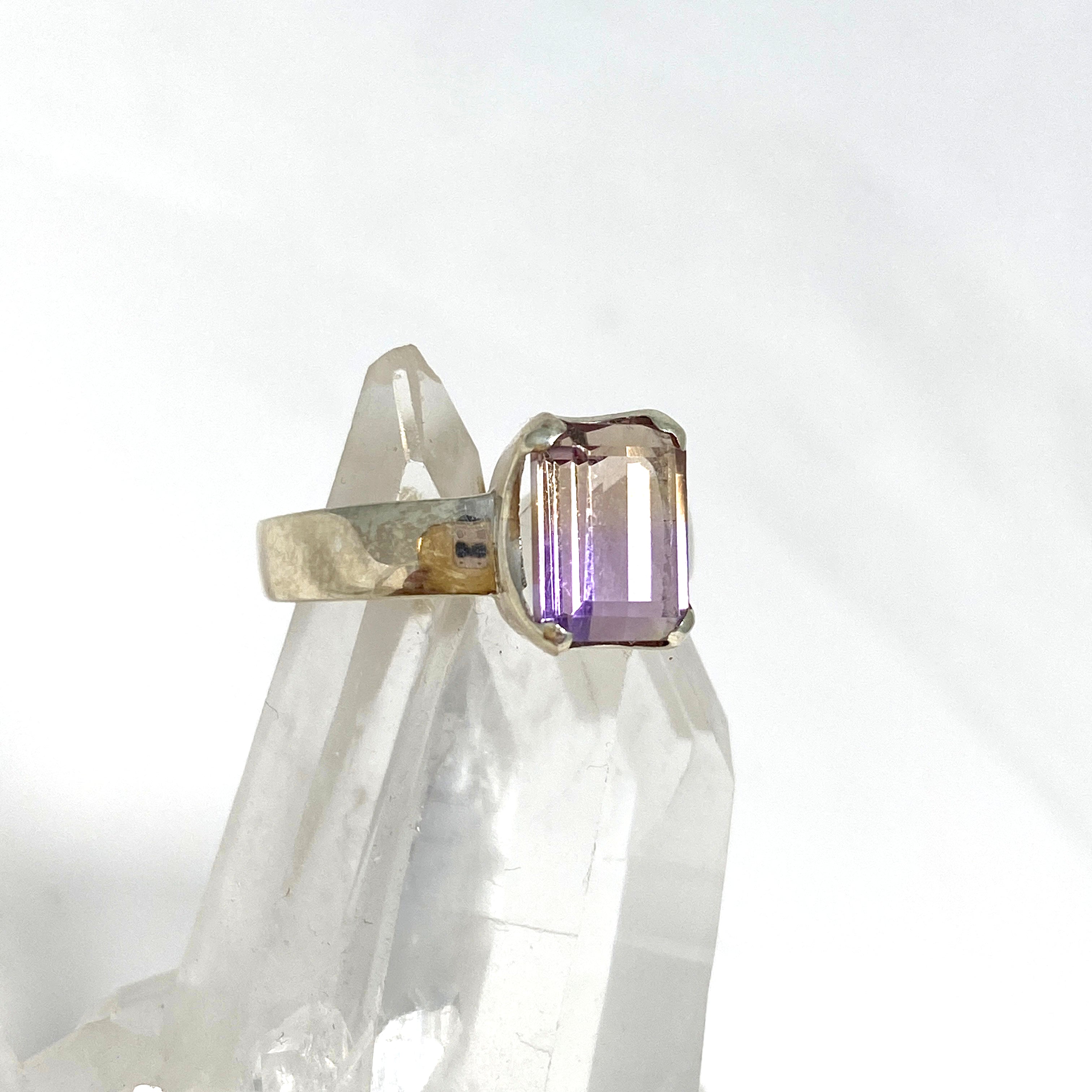 Stunning Ametrine Emerald Cut Faceted Ring PRGJ489 - Elegant Jewelry for Weddings, Anniversaries & Special Occasions