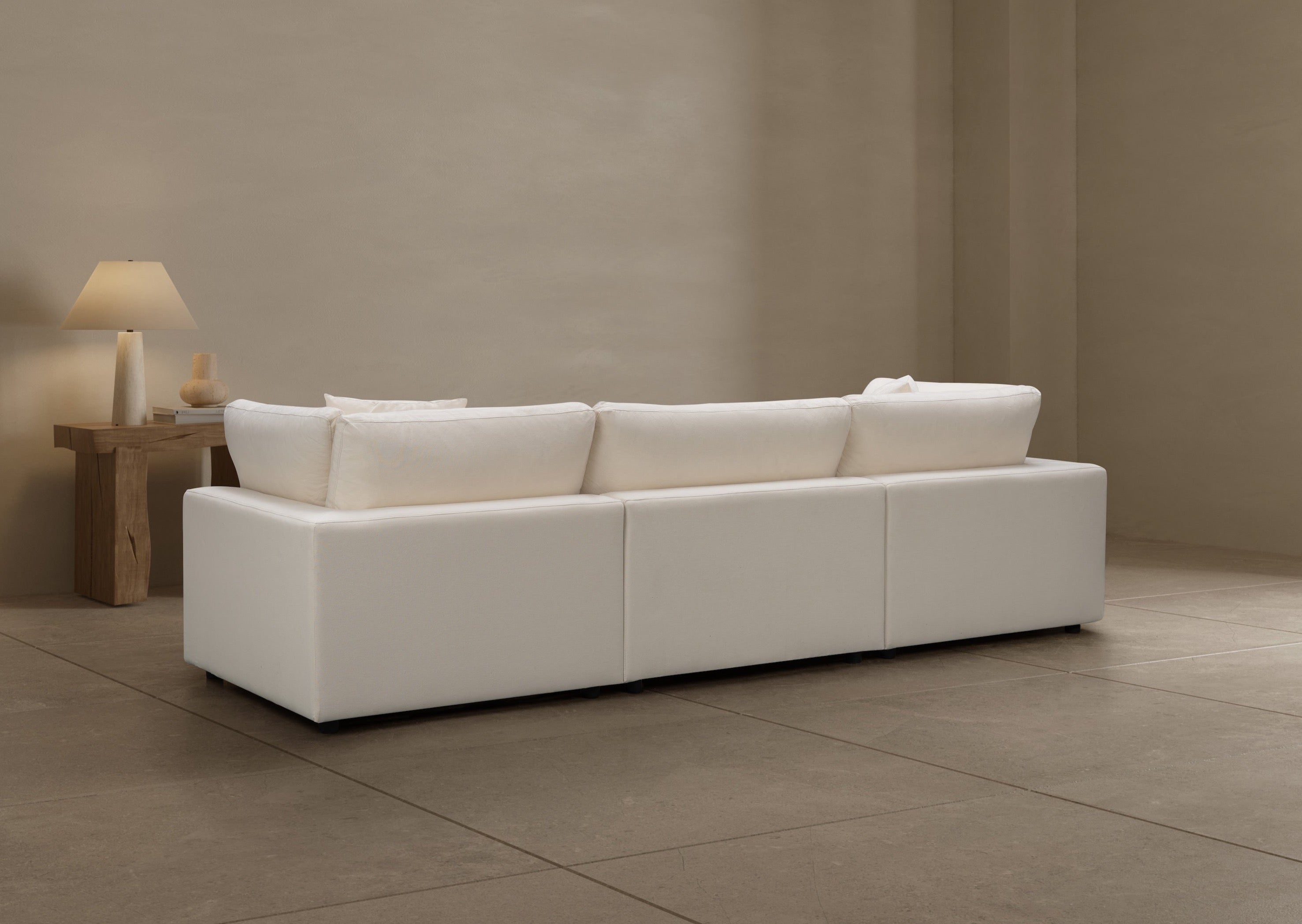 Cali Modular 3-Seater Sofa in Sol Ivory - Modern Sectional Couch for Living Room, Lounge & Apartment Decor