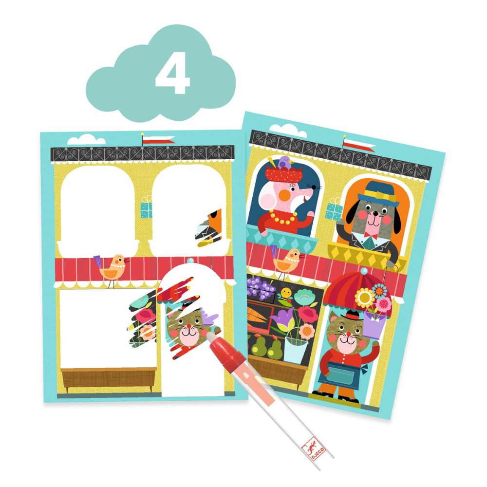 DJECO Multi-Activity Kit - The Cat and His Friends for Toddlers 18 Months+ | Early Learning & Creative Play for Kids