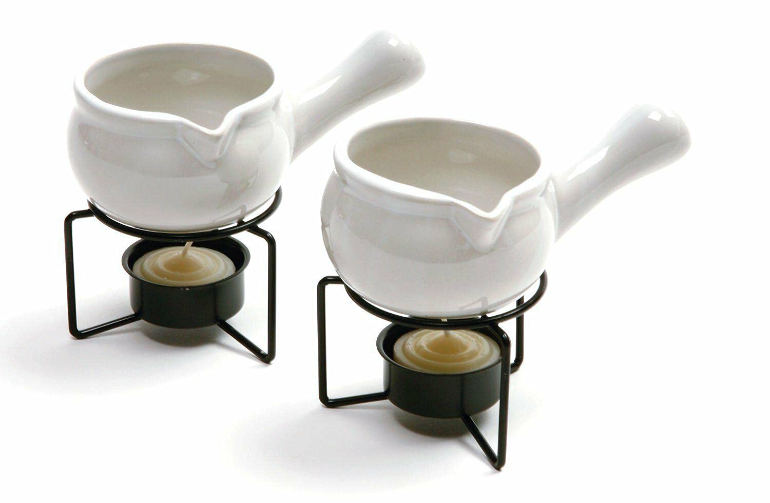 ShkureZ Ceramic Butter Warmers Set of 2 - 3oz Melted Butter Dish with Lid, Butter Keeper & Crock for Kitchen Storage | Perfect for Dining Tables, Breakfast Buffets & Holiday Entertaining
