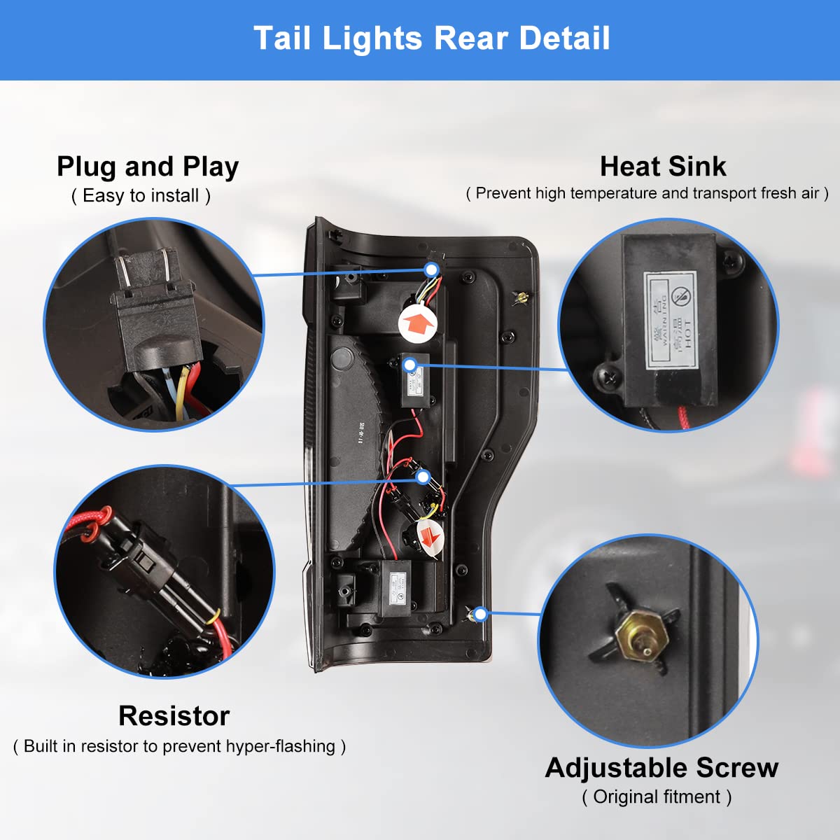 Nixon Offroad LED Tail Lights for Ford F-250 F-350 F-450 Super Duty (2017-2019) - Matte Black Housing with Clear Lens - Direct Replacement Rear Light Assembly (1 Pair) - Perfect for Off-Roading, Truck Upgrades & Nighttime Safety