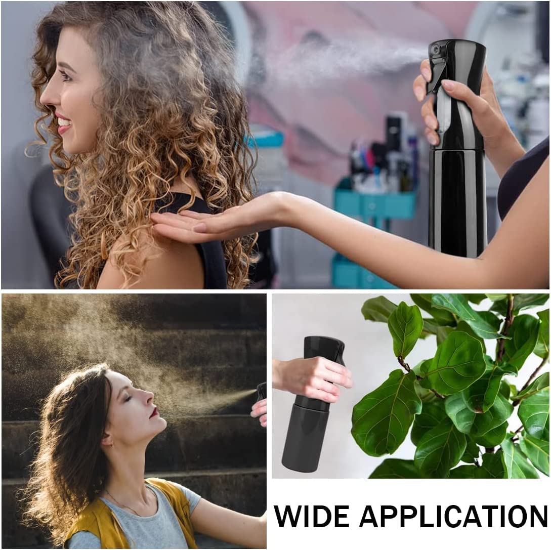 KISUASHI 300ml Refillable Fine Mist Spray Bottle - Continuous Water Sprayer for Cleaning, Plants, Gardening, Ironing, Pet Care & Skin Hydration | Professional Salon & Barber Quality | Multi-Color Options | Perfect for Home, Salon, Garden & Travel Use