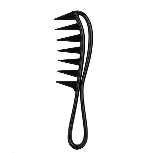 2PCS Wide Tooth Shark Comb Set - Professional Salon Detangling Combs for Curly & Thick Hair - Anti-Static Plastic Hair Styling Tools for Wet/Dry Hair - Perfect for Home & Salon Use