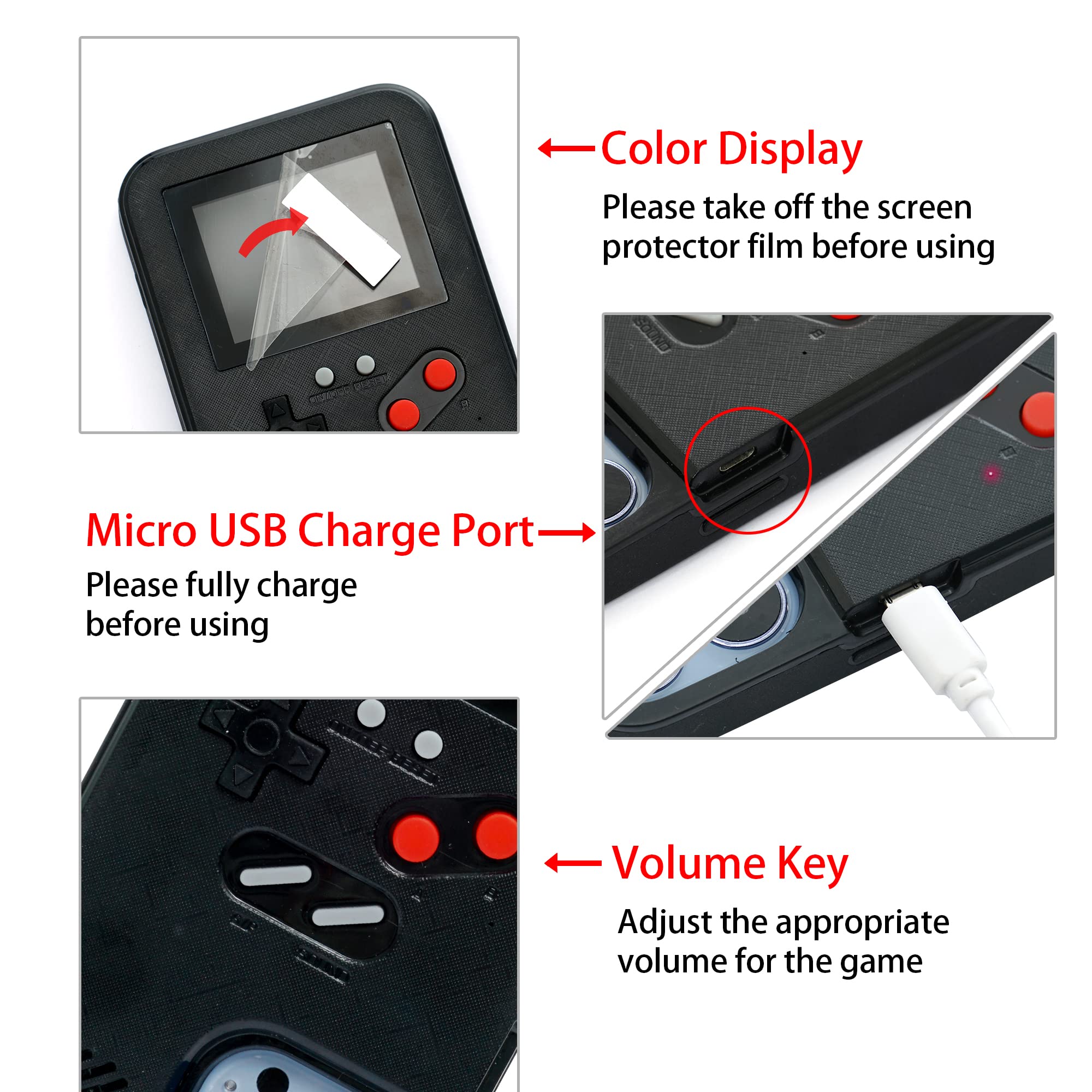 WeLohas Retro Gameboy Case for iPhone 13/13 Pro - 168 Classic Games, Color Video Display, Anti-Scratch Shockproof Phone Cover (Black) | Perfect for Gaming Enthusiasts & Nostalgic Play on the Go