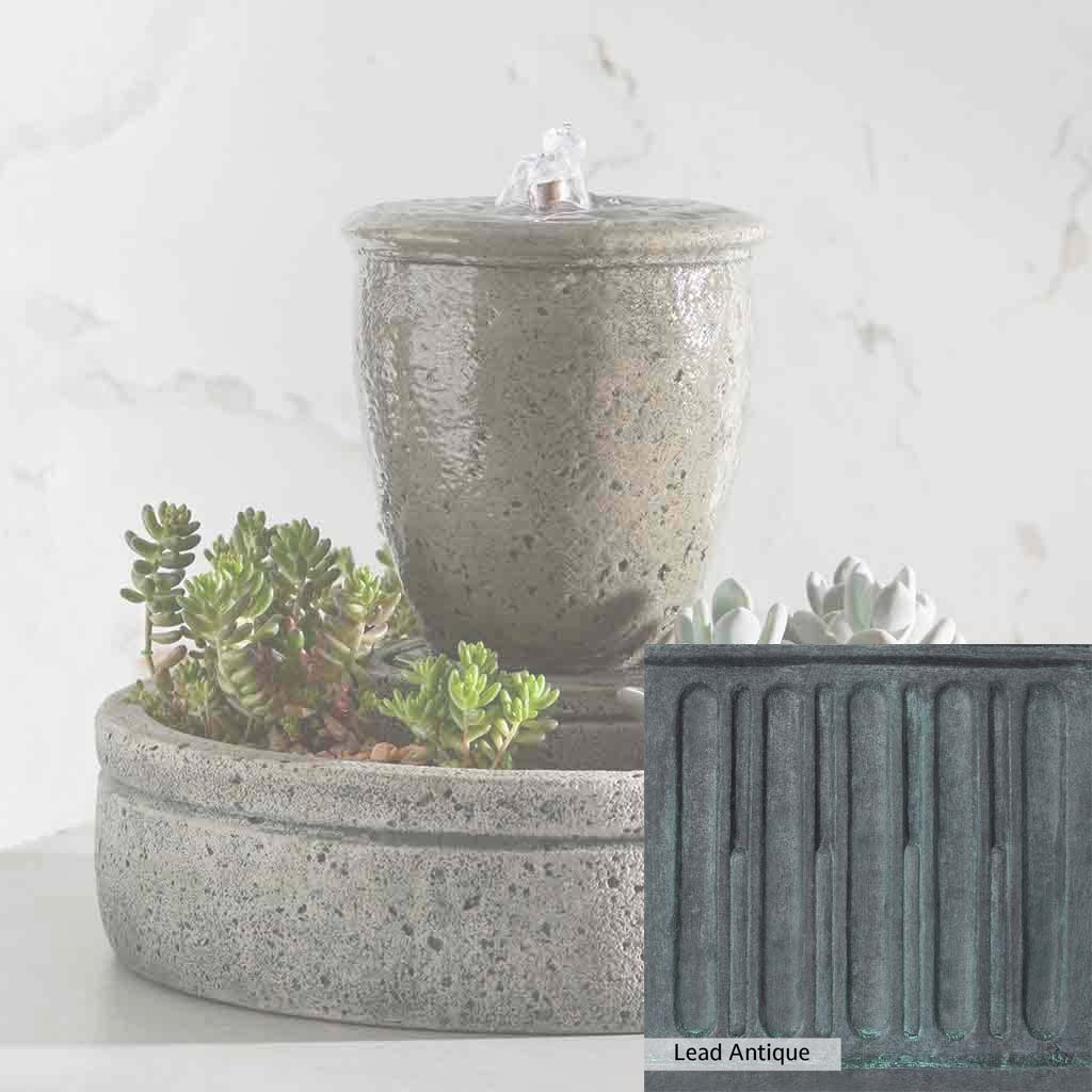Campania International M Series Rustic Spa Fountain with Planter - Outdoor Garden Water Feature for Patio, Deck, and Backyard Relaxation