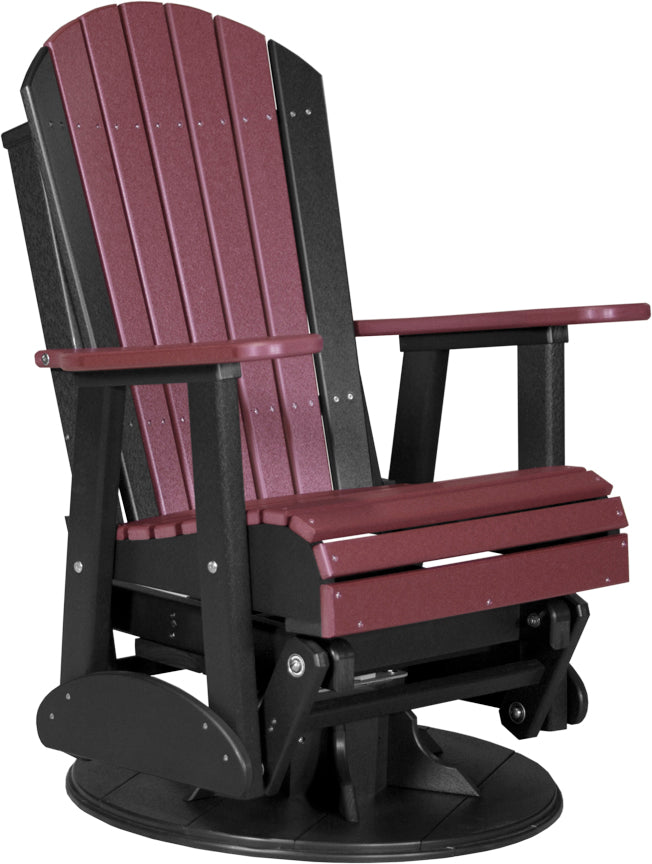 LuxCraft 2-Foot Adirondack Swivel Glider Chair - Outdoor Patio Rocking Chair for Garden, Deck, Porch & Backyard Relaxation
