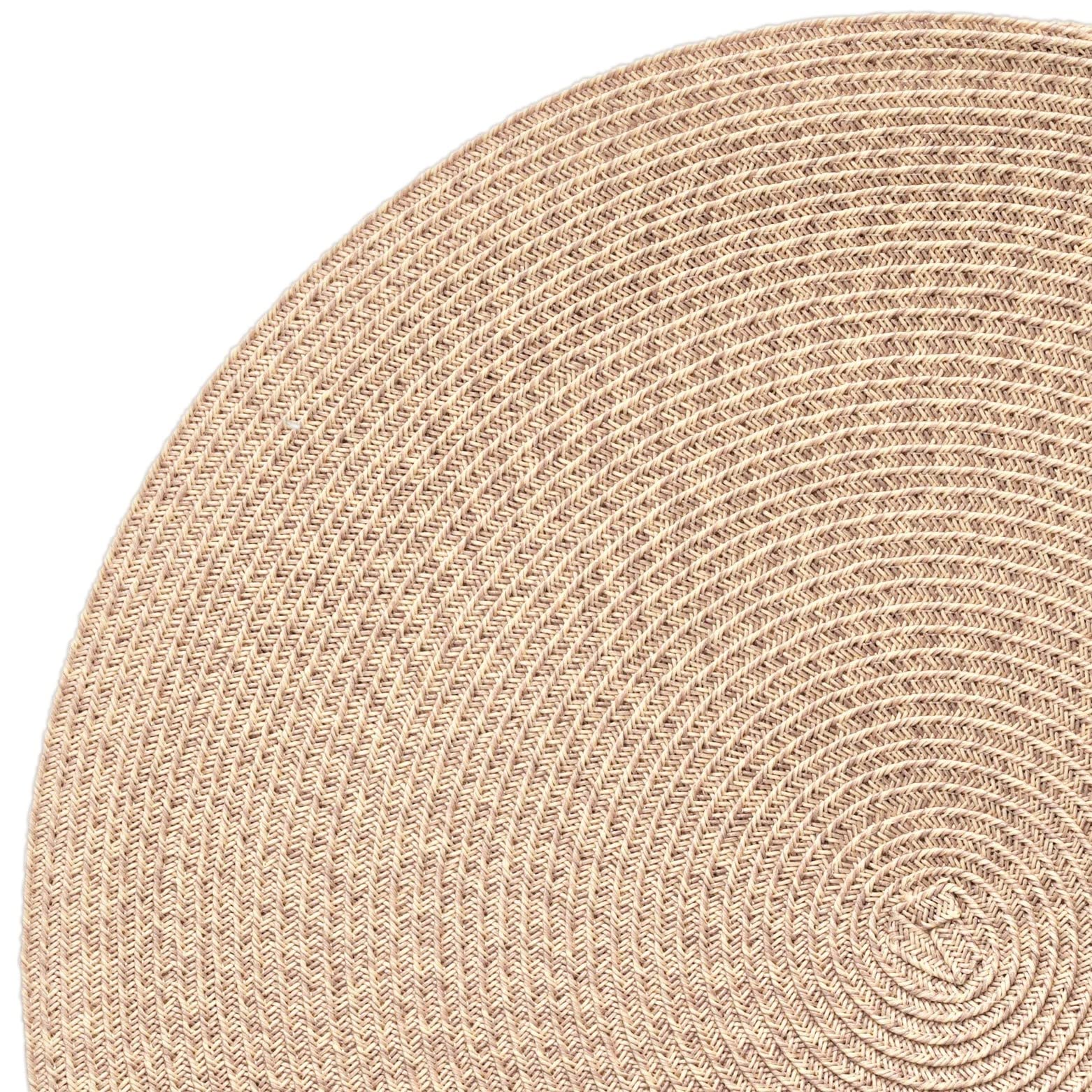120-Piece Washable & Heat-Resistant Handcrafted Woven Polyester Table Mats Set - Round Beige Tuscany Design for Dining Table Decor | Perfect for Weddings, Parties, and Holiday Gatherings