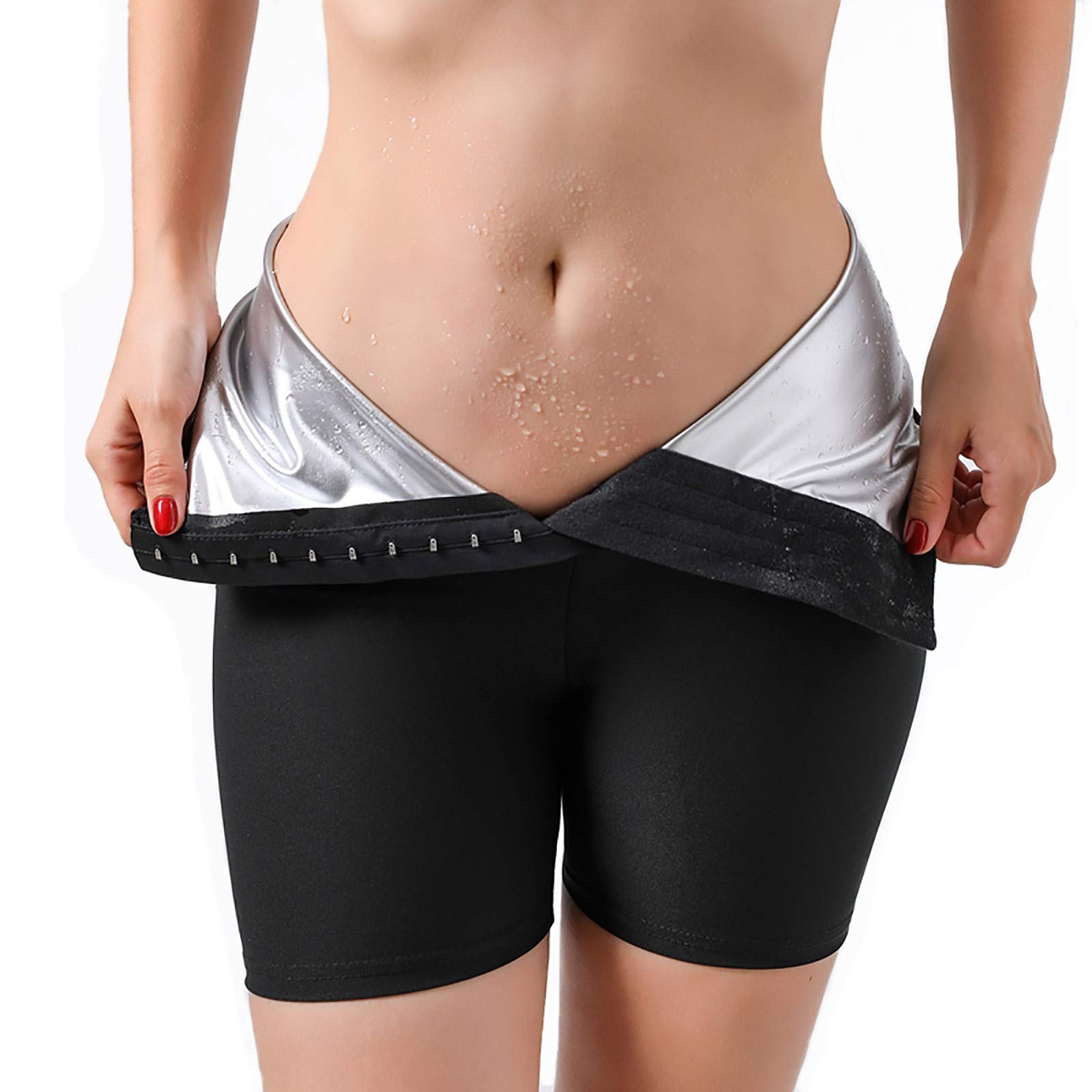 mmknlrm Women's High Waisted Sauna Sweat Shorts - Workout Shapewear for Weight Loss & Body Shaping | Perfect for Fitness, Yoga & Postpartum Recovery