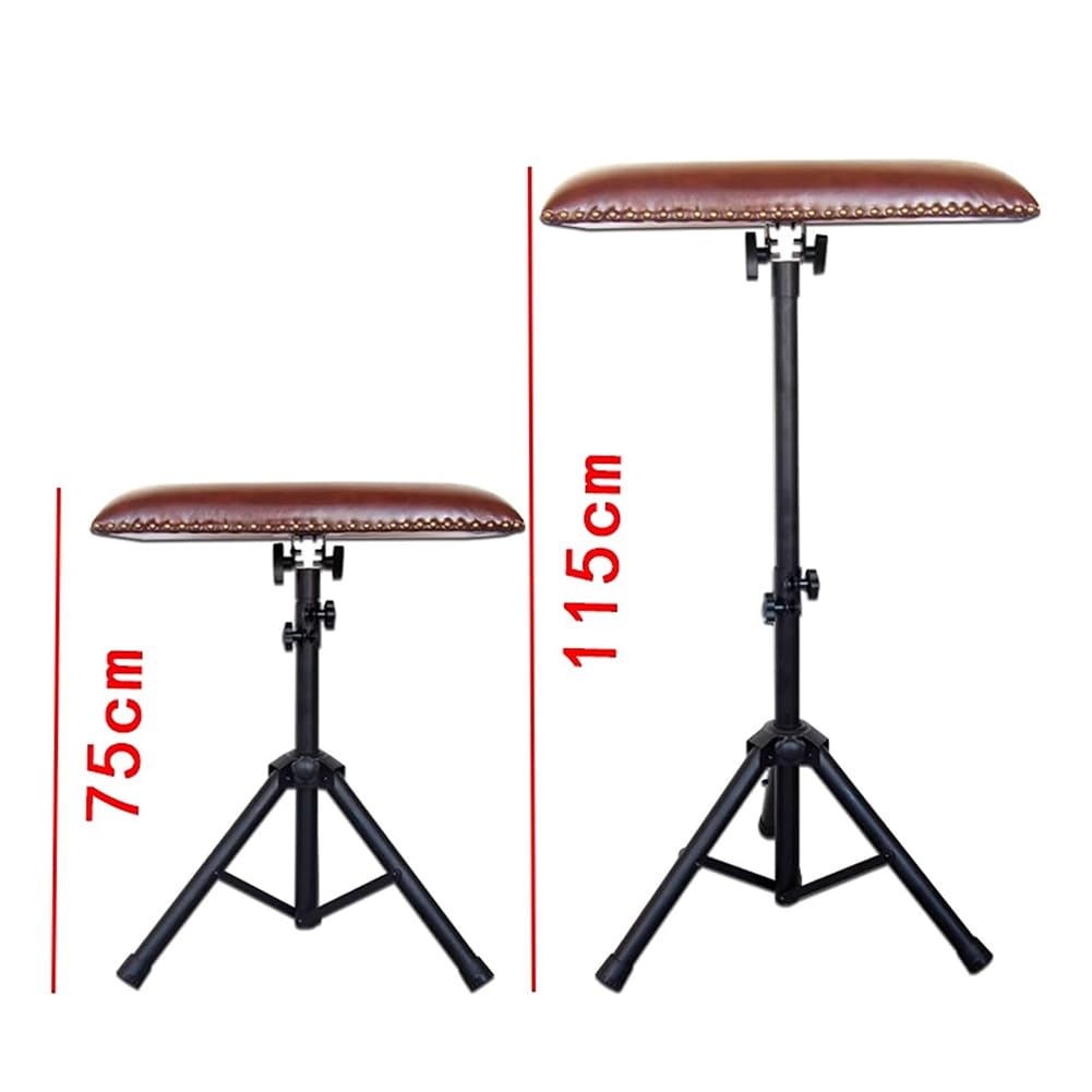 Professional Handmade Ergonomic Tattoo Armrest Stand - Adjustable Height Portable Leg Rest with Sponge Pad for Tattoo Studio | Copper Nails Included | Perfect for Tattoo Artists, Home Studios & Professional Tattoo Shops