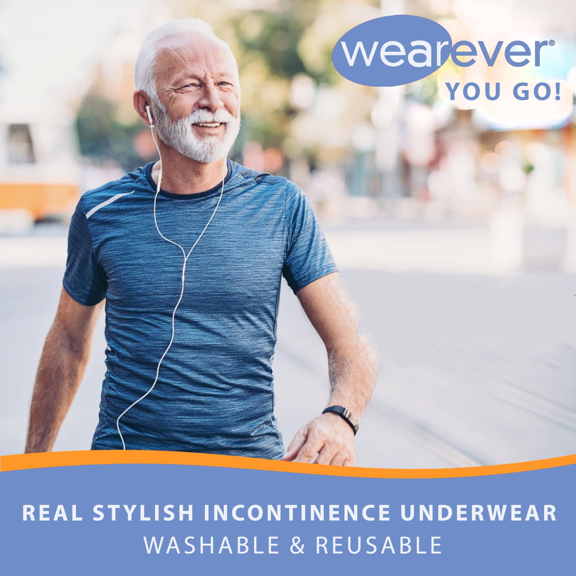 Wearever Men's Incontinence Underwear - 6 Pack Reusable & Washable Absorbent Briefs for Bladder Control | Leak Proof Protection | Comfortable for Daily Wear, Travel & Active Lifestyle