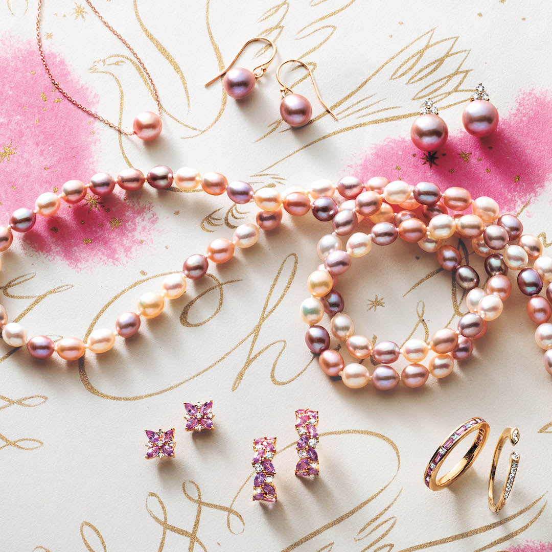 Elegant Oval Pastel Pink Pearl Rope Necklace for Women - Dainty Pearl Jewelry Gift for Her - Perfect for Weddings, Parties & Everyday Wear