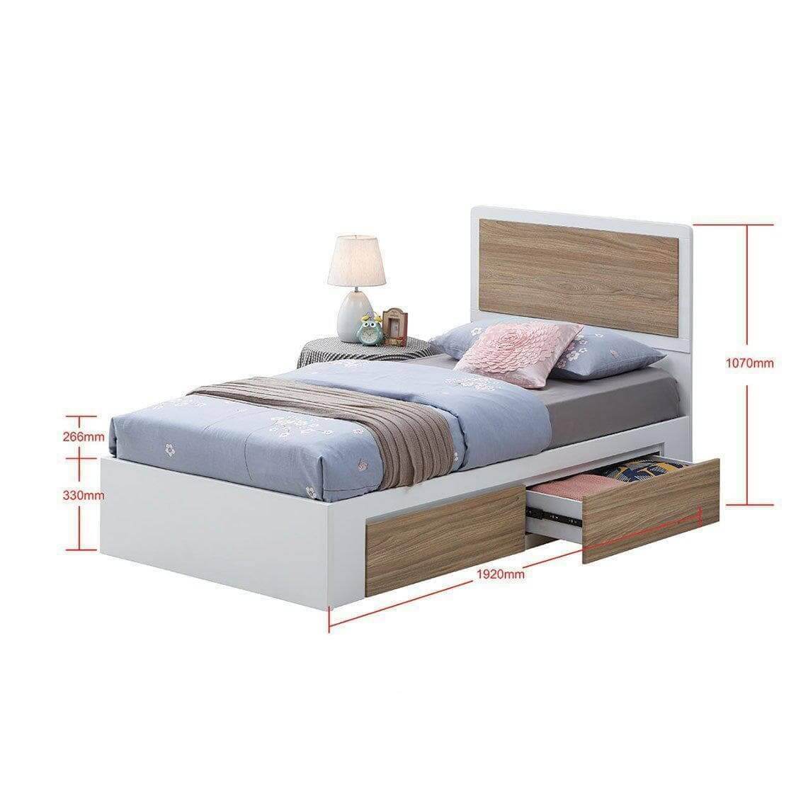 Hagel Wooden Drawer Bed Frame with Storage - Queen Size Platform Bed with Underbed Drawers for Bedroom, Guest Room & Small Space Furniture