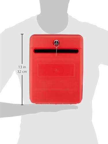 Helix Suggestion and Internal Mailbox - Red | Secure Office Communication Box for Suggestions, Feedback & Notes | Ideal for Schools, Offices & Public Spaces