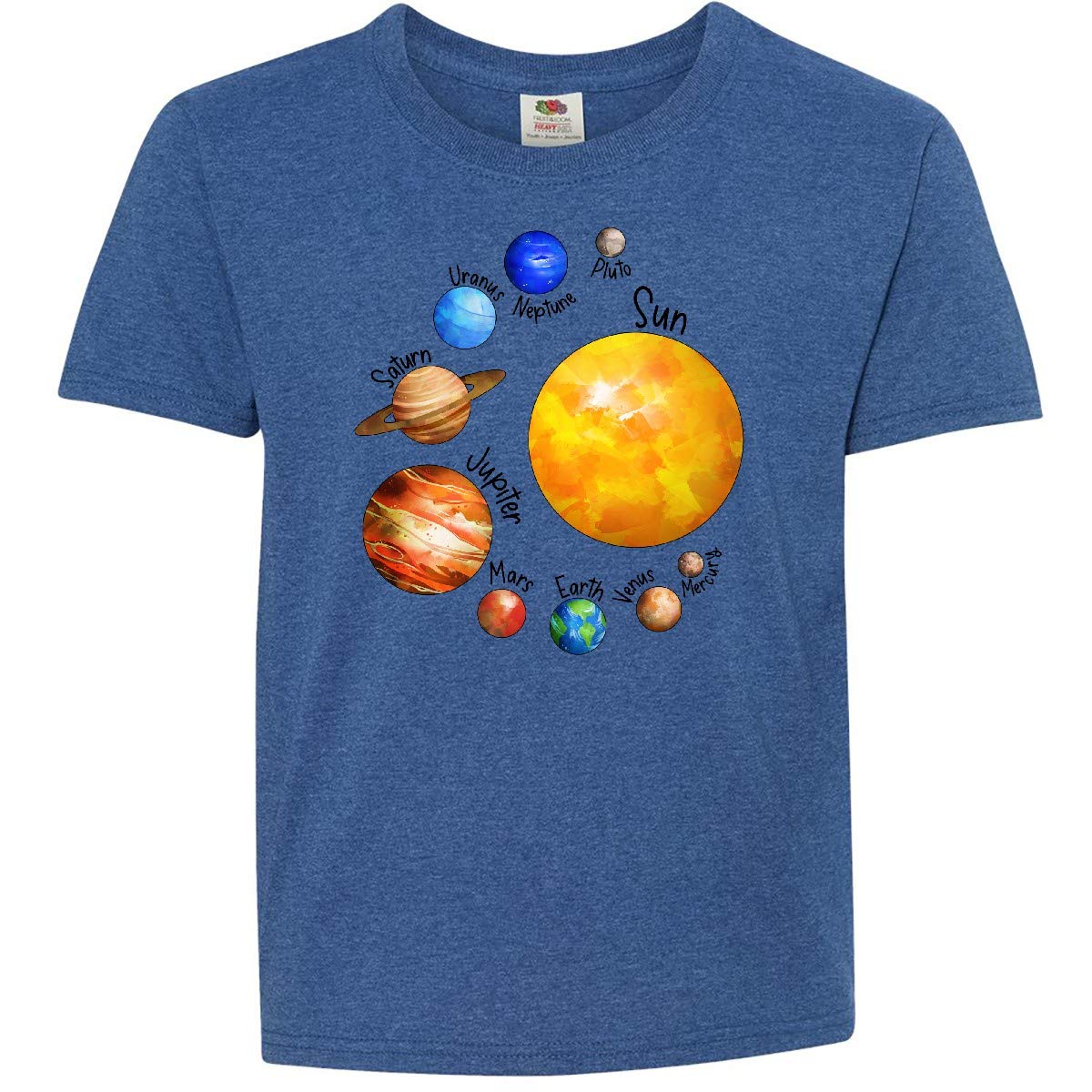 Inktastic Sun and Planets - Yes, and Pluto Youth T-Shirt | Space-Themed Kids Apparel for School, Play & Astronomy Enthusiasts
