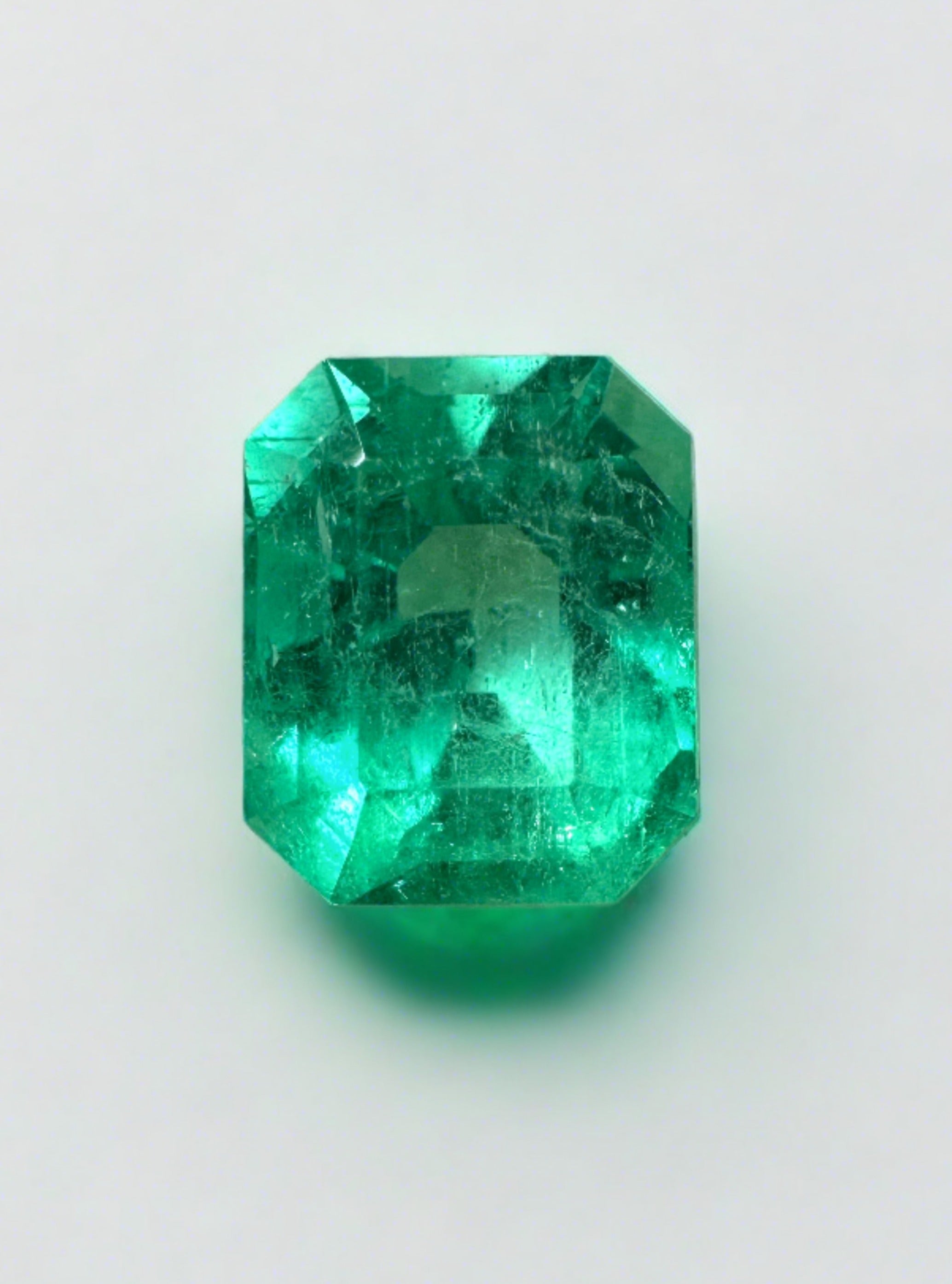 1.92 Carat 8x7mm Muzo Green Natural Loose Colombian Emerald - Emerald Cut Gemstone for Jewelry Making, Engagement Rings & Luxury Gifts