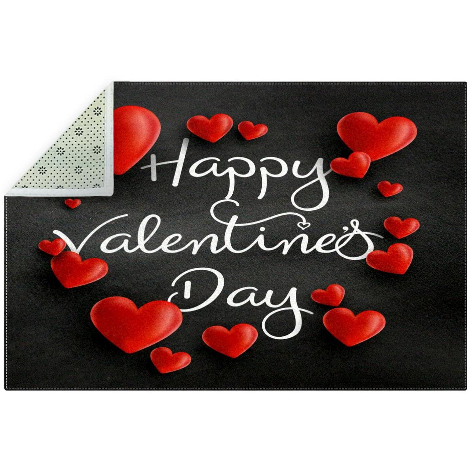 Valentine's Day Love Large Area Rugs 5x7 Feet - Non-Slip Indoor Floor Mats for Living Room, Bedroom, Kitchen - Machine Washable Rectangle Doormat - Perfect for Romantic Home Decor & Cozy Spaces