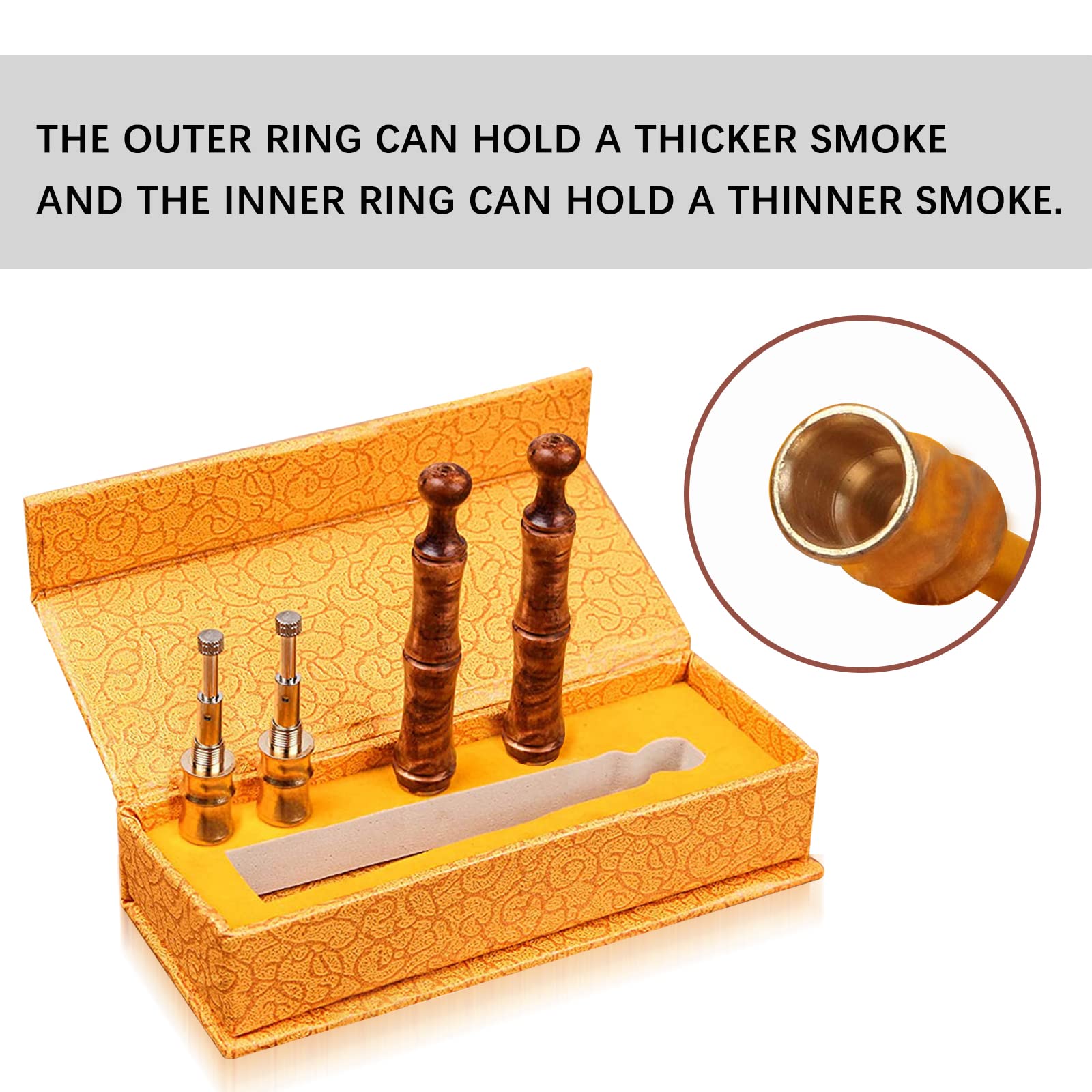 Handmade Pear Wood Cigarette Holder Set with Metal Tip - Easy to Clean & Remove - Elegant Gift Box for Smokers - Perfect for Parties, Weddings & Special Occasions