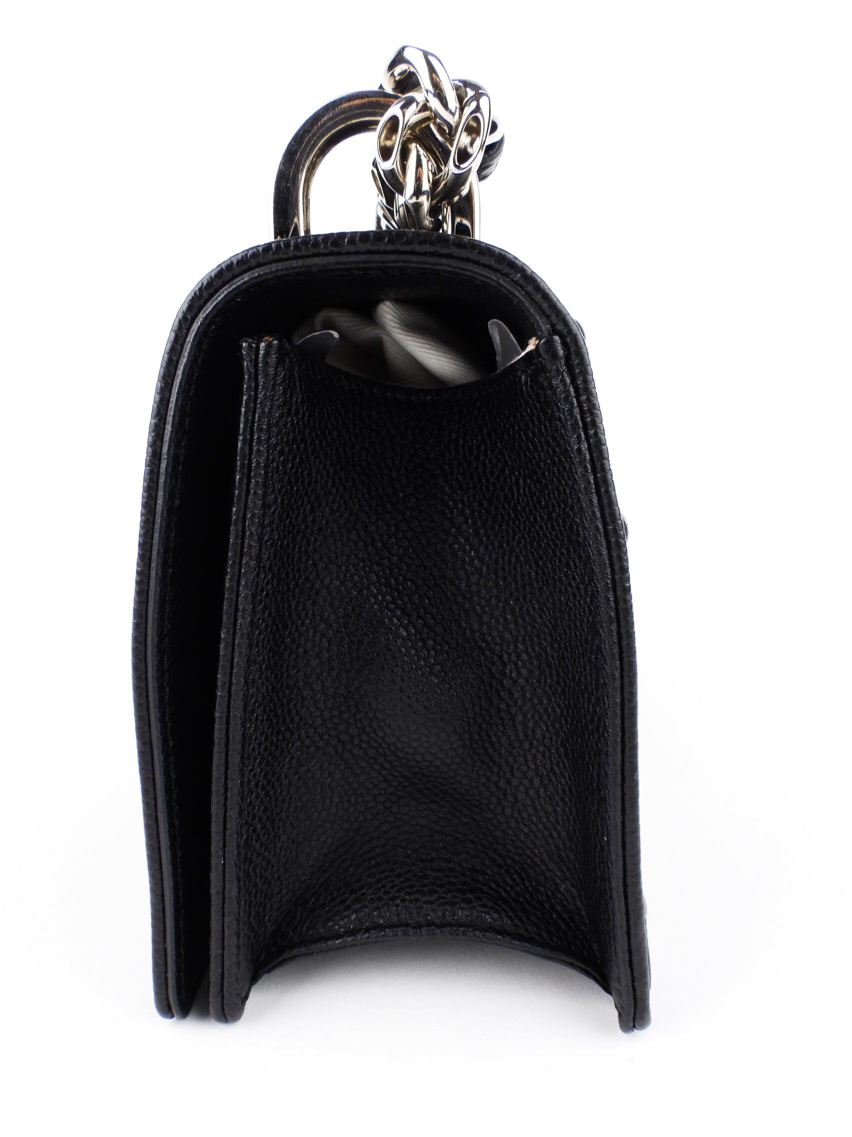 Dior Black Grained Leather Diorama Chain Flap Bag - Luxury Designer Handbag for Women | Perfect for Evening Parties, Date Nights & Special Occasions