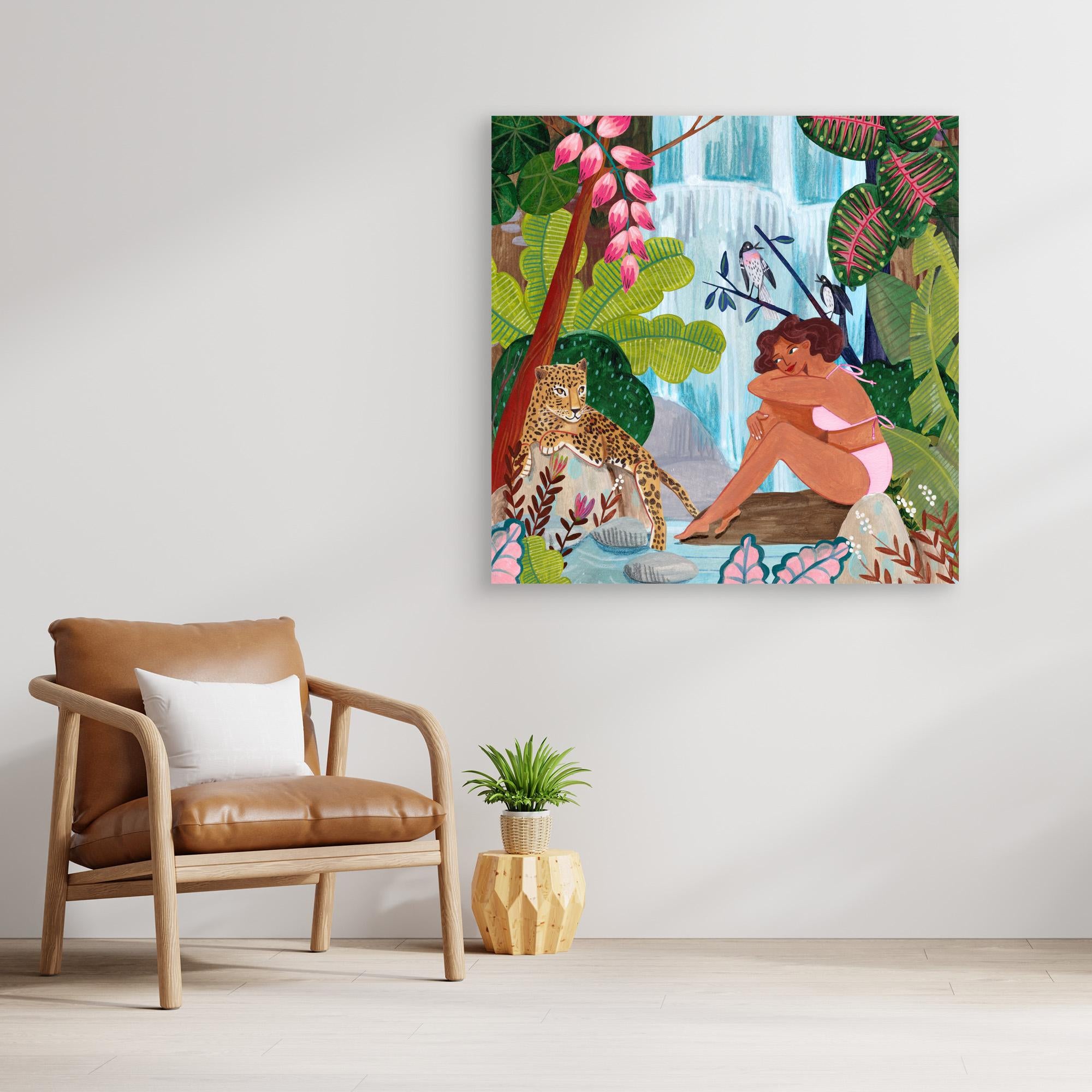 Caroline Bonne Müller Waterfall Canvas Print - Nature Landscape Wall Art for Living Room, Bedroom & Office Decor