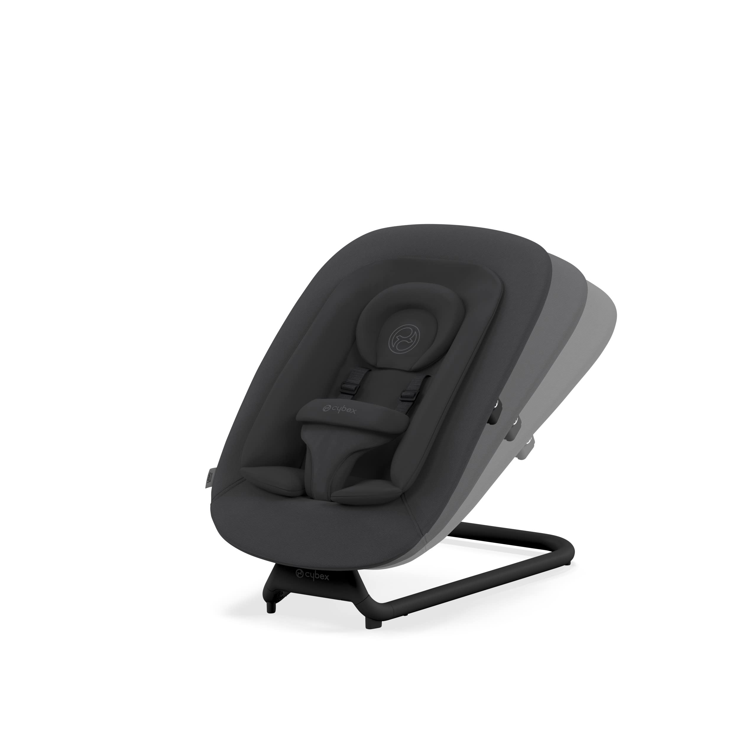 Cybex Lemo Self-Bouncing Baby Bouncer - Adjustable Harness & Breathable Mesh Backrest with Comfort Inlay & Head Hugger - Playtime & Relaxation for Infants - Perfect for Nursery, Living Room or Outdoor Use - Stunning Black
