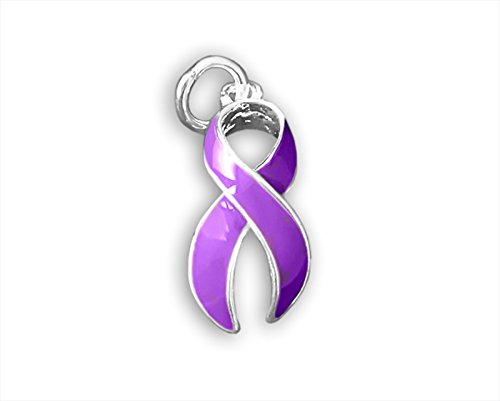 Large Purple Ribbon Shaped Charms