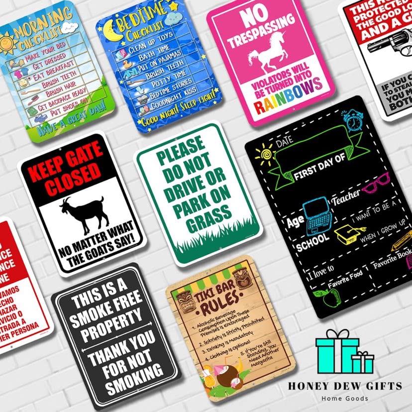HDG-1237 Aluminum No Dog Pooping Sign - 9x12 Inch Durable Pet Waste Warning Sign for Yards, Parks & Neighborhoods - Be a Responsible Pet Owner & Clean Up After Your Dog