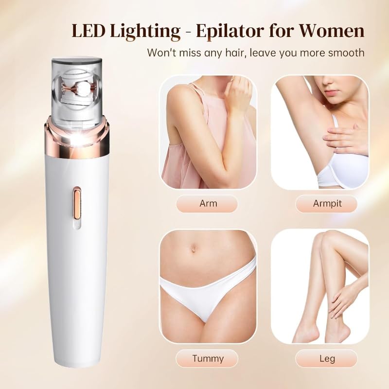 Pluxy Epil Pro 3.0 Women's Facial Hair Remover - Painless Face Epilator for Eyebrows, Upper Lip & Chin - At-Home Hair Removal Device for Smooth Skin | Perfect for Travel & Daily Beauty Routine