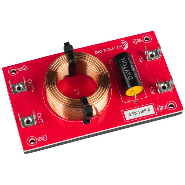 Dayton Audio 3.5K HPF 8 High Pass Filter - 80Hz 8 Ohm Crossover for Car Audio & Home Theater Speaker Systems
