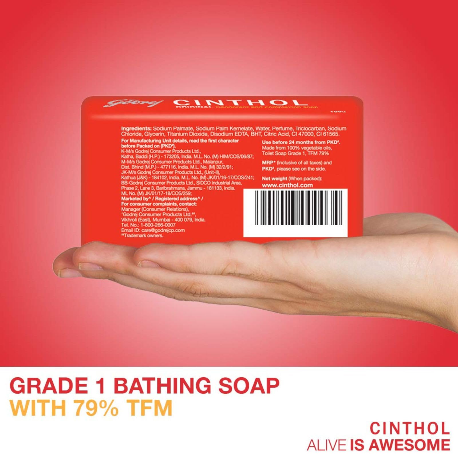 Cinthol Original Bath Soap - 4 Pack (150g Each) | Refreshing & Deodorizing Bar Soap for Men & Women | Perfect for Gym, Travel & Daily Shower Routine