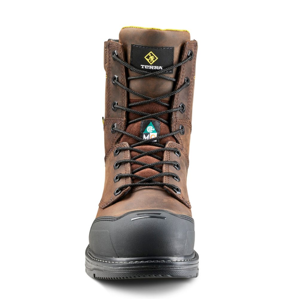 Terra Patton Unisex Size 8 Aluminum Toe CSA Certified Safety Work Boots 839KDB - Brown - Ideal for Construction, Warehouse & Industrial Work Environments
