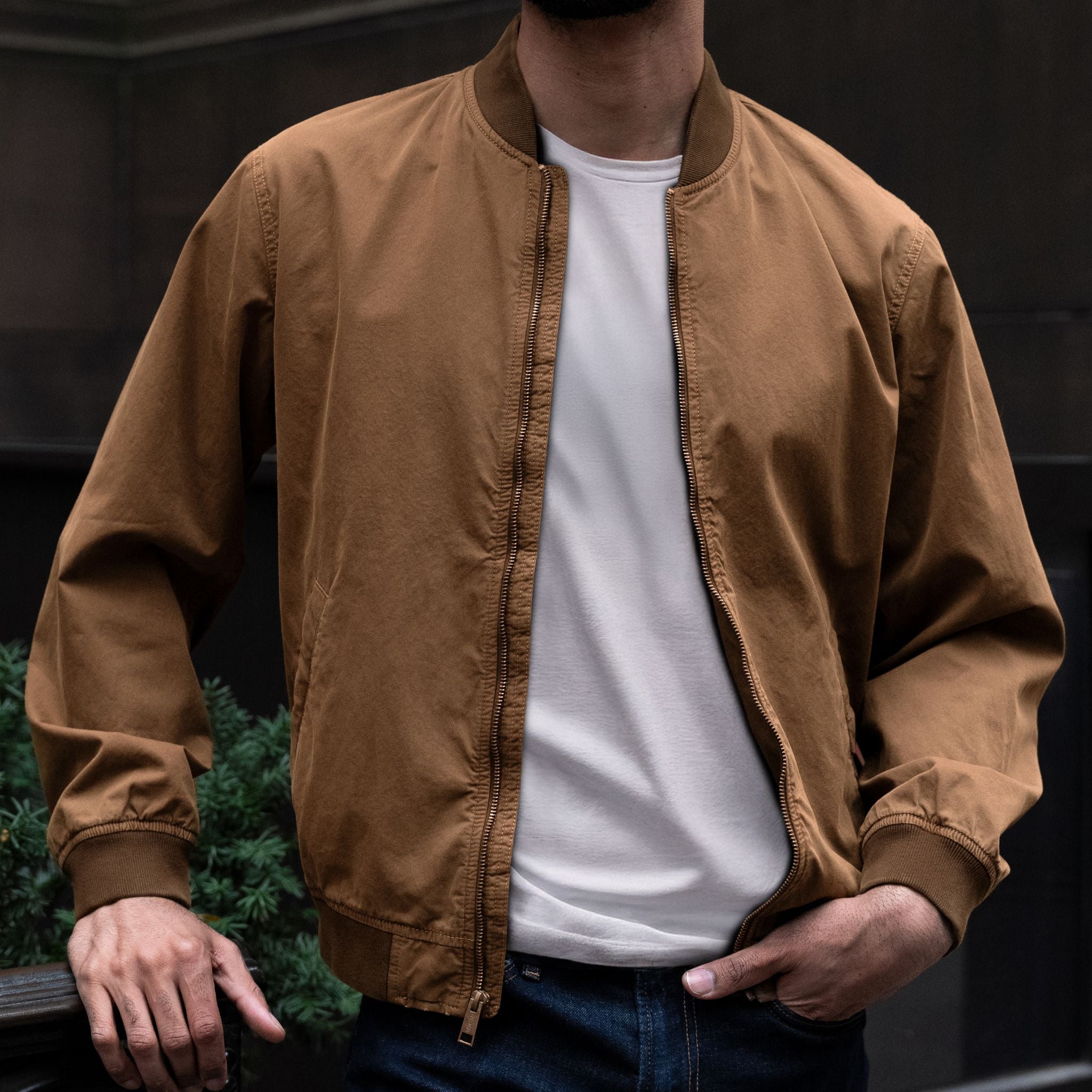 Alpha M Bomber Jacket in Coyote Brown - Stylish Men's Outerwear for Casual & Outdoor Adventures