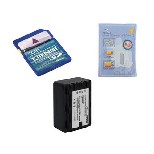 Panasonic SDR-H100 Camcorder Accessory Kit with 2GB Memory Card, Cleaning Kit & Extra Battery - Perfect for Travel Vlogging, Family Events & Outdoor Recording