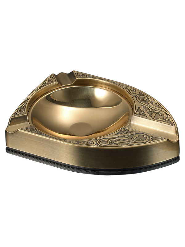 Premium Visol Albion Matte Brass Cigar Ashtray - Heavy Duty Metal Cigar Tray for Indoor & Outdoor Smoking - Perfect for Cigar Lounges, Patios, and Man Caves