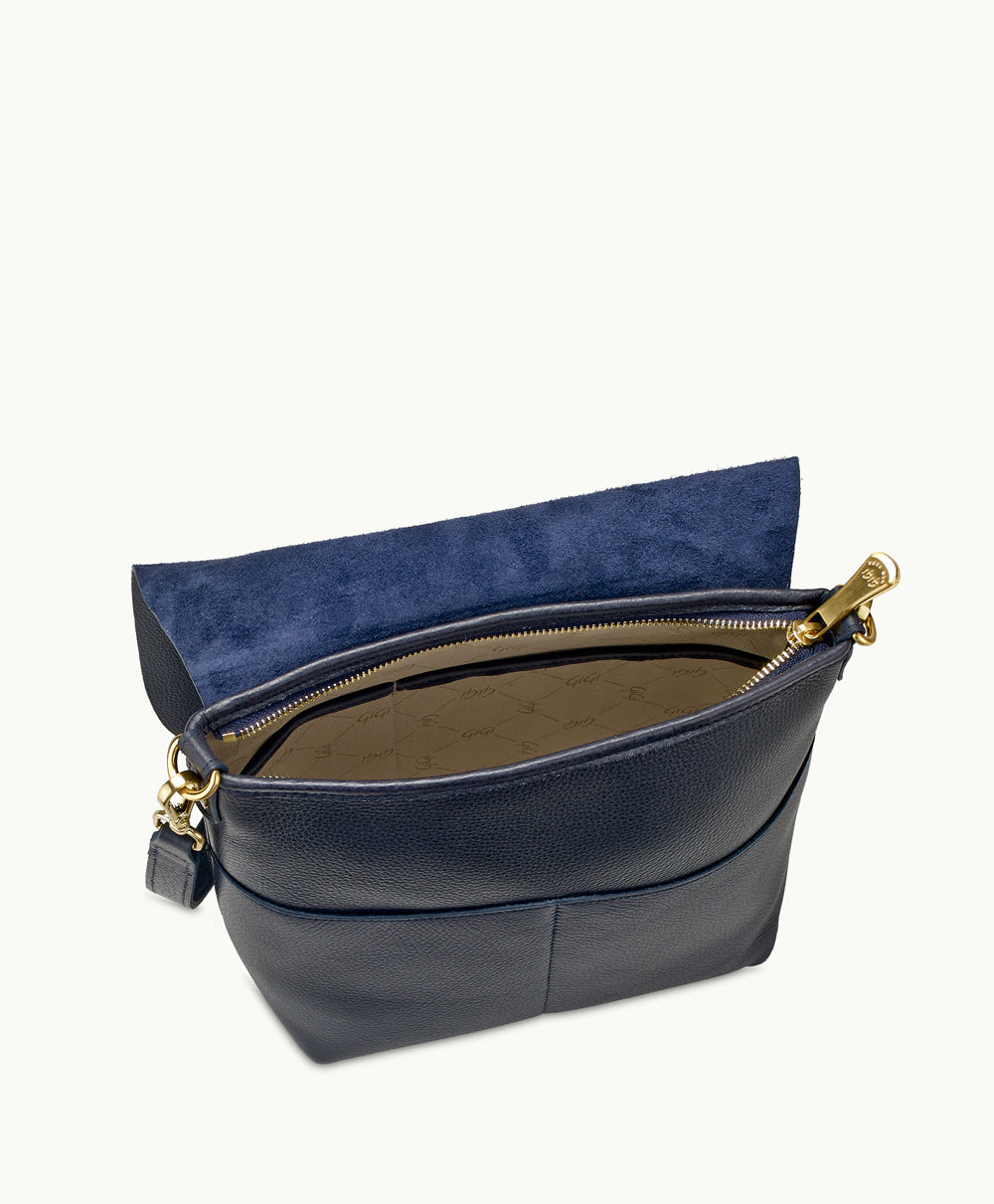 Andie Crossbody Bag for Women - Navy Blue Napa Luxe Leather Purse - Perfect for Work, Travel & Everyday Use