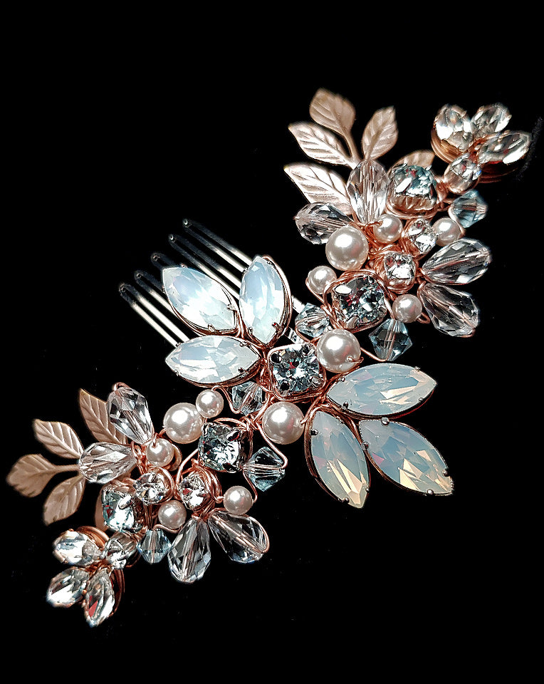 Elegant Bohemian Vintage Leaf Comb Bridal Headpiece by Kezani - Perfect for Weddings, Boho Bridal Accessories & Special Occasions