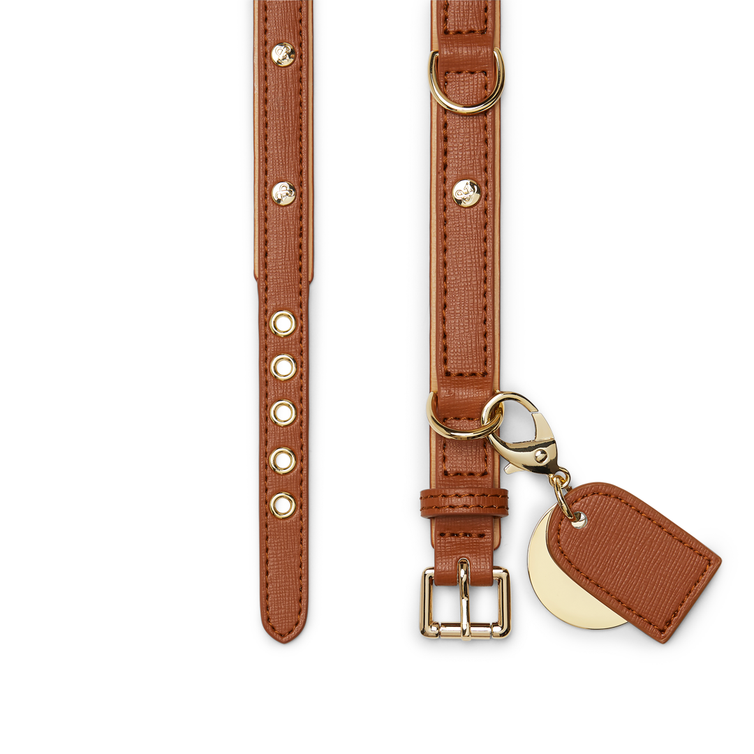 Premium Light Brown Dog Collar - Adjustable & Durable Pet Collar for Small to Large Dogs - Perfect for Walks, Training & Outdoor Adventures