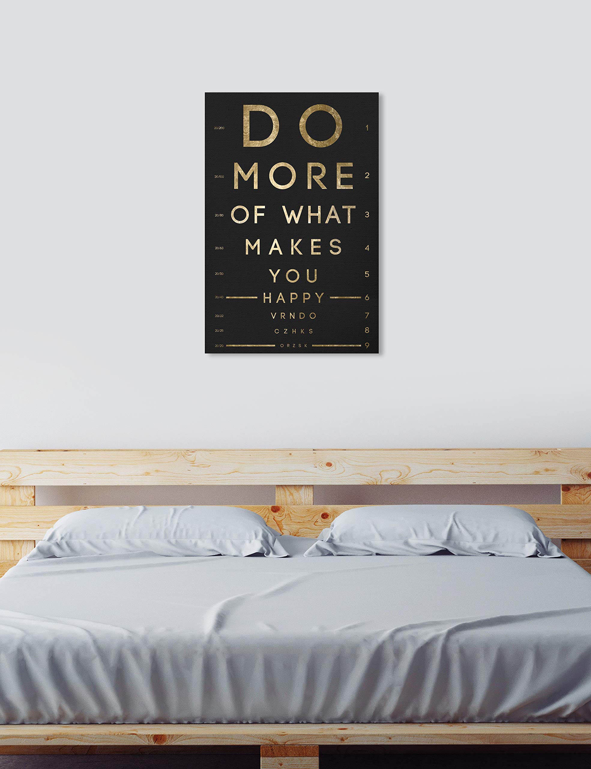 Be Happy Eye Chart Wall Art Canvas Print - 30