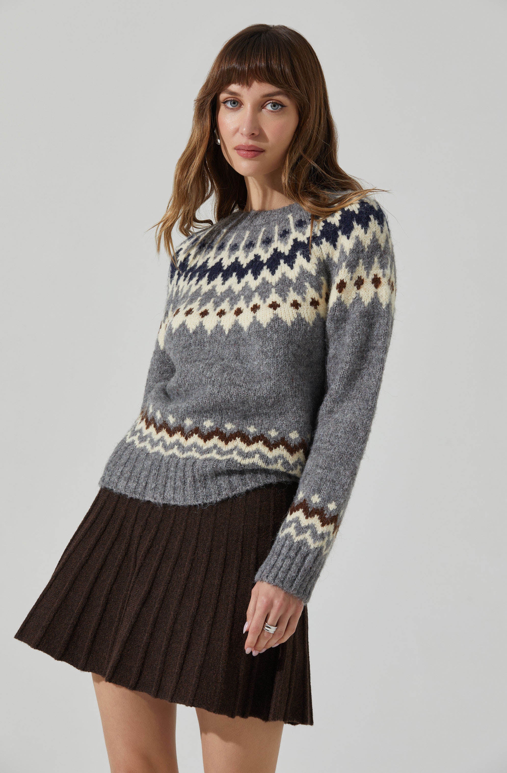 Feyre Fair Isle Sweater Women's Knitwear - Cozy Nordic Christmas Winter Pullover for Holiday Parties & Casual Outings