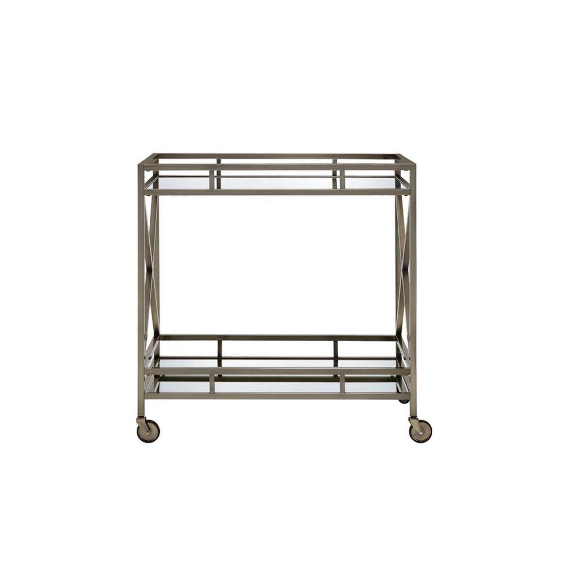 Vintage Gold & Mirror Bar Cart - Mobile Kitchen Serving Cart for Wine, Drinks & Food - Perfect for Home, Dining Room & Party Entertaining
