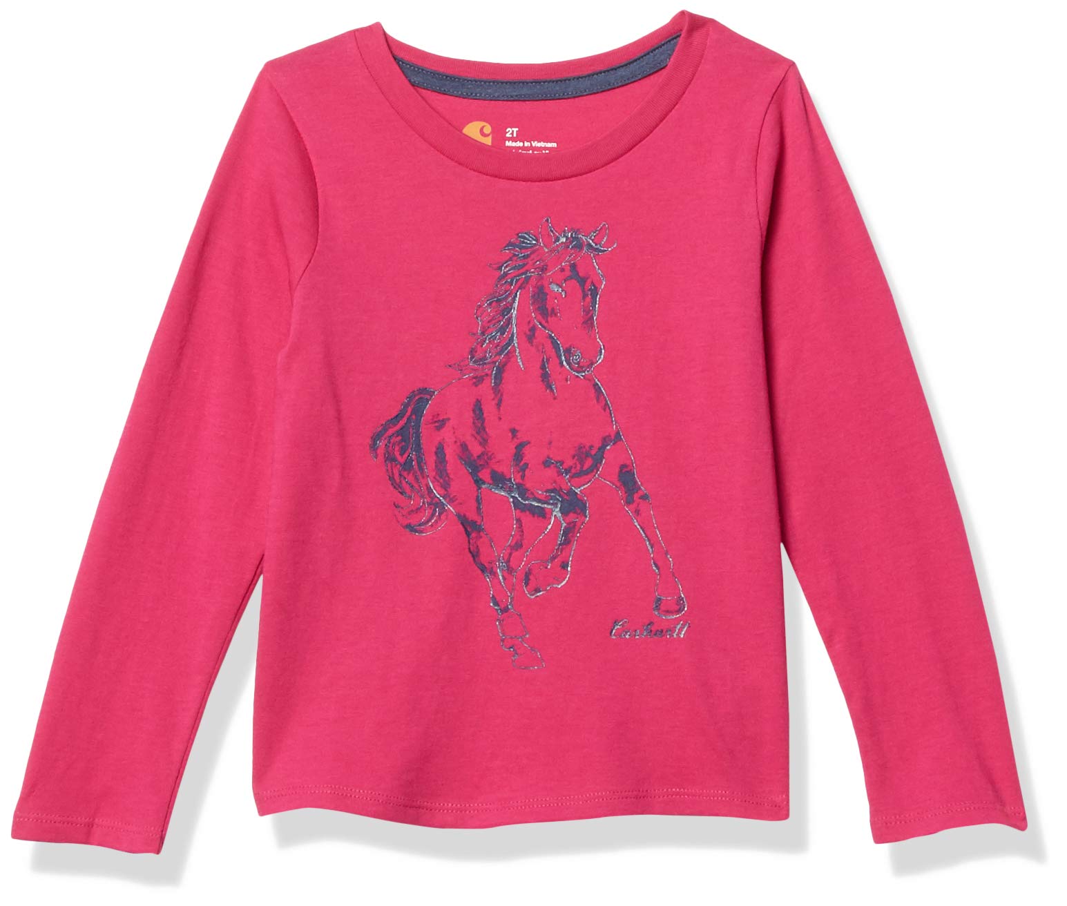 Carhartt Girls' Long Sleeve Graphic T-Shirt - Soft Cotton Tee with Fun Prints for School, Play & Everyday Wear